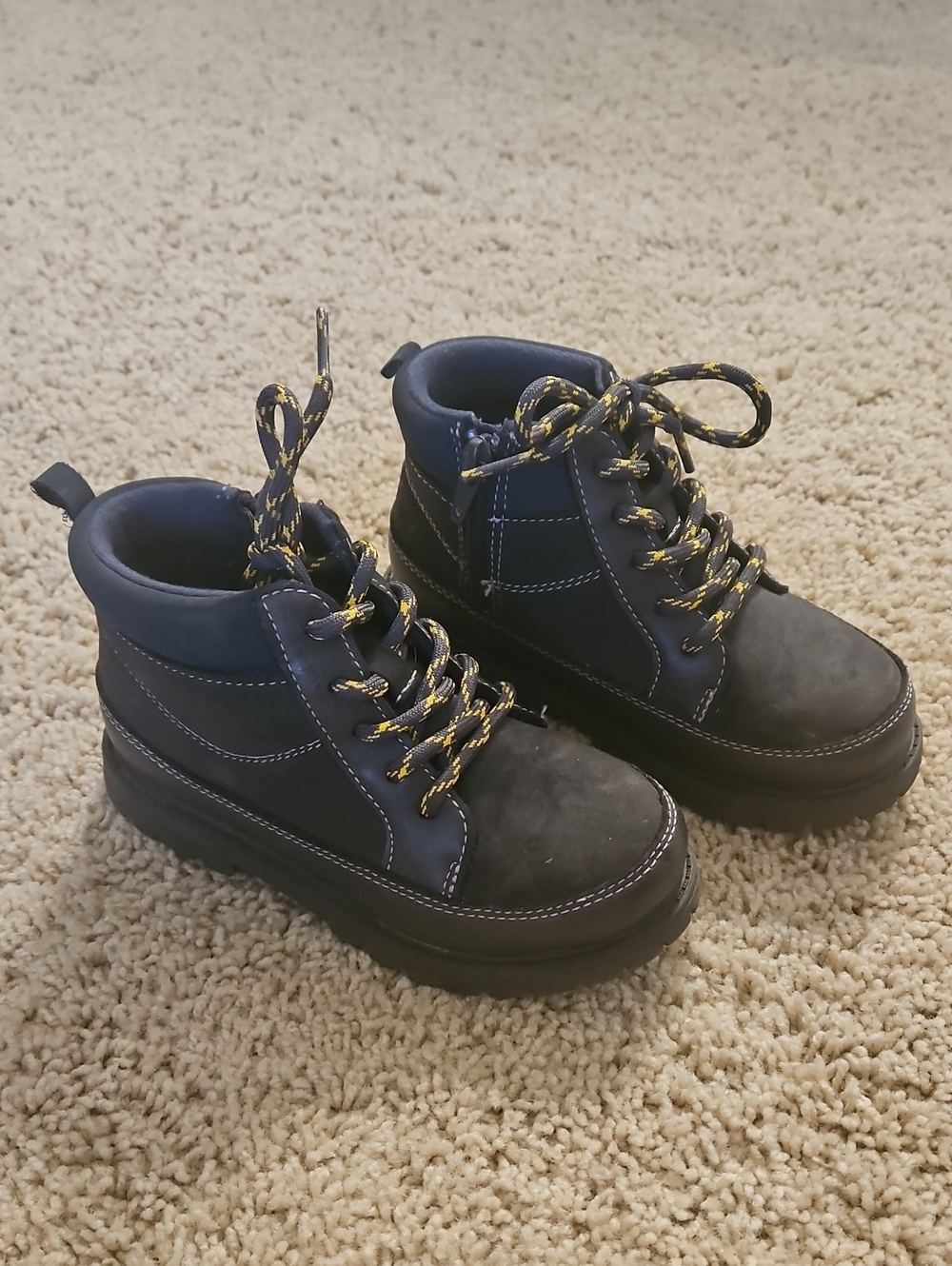 Carters Kids Navy & Black Lace-Up Ankle Boots - Size 12
